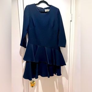 Eliza J Cocktail Dress, Size 10. Navy Blue, 3/4 sleeves
